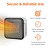 Amazon Basics Ceramic Space Heater, Portable Mini Heater for Office Desk, 500W, With Tip-Over Protection, Lightweight 1.4 lbs, White, 5.9"D x 3.2"W x 6"H view 2