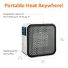Amazon Basics Ceramic Space Heater, Portable Mini Heater for Office Desk, 500W, With Tip-Over Protection, Lightweight 1.4 lbs, White, 5.9"D x 3.2"W x 6"H view 3
