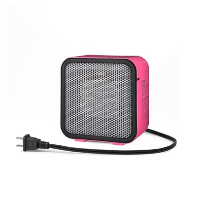 Amazon Basics Ceramic Space Heater, Portable Mini Heater for Office Desk, Indoor Use, 500W, With Tip-Over Protection, Lightweight 1.4 lbs, Pink, 5.9 x 3.2 x 6 inches