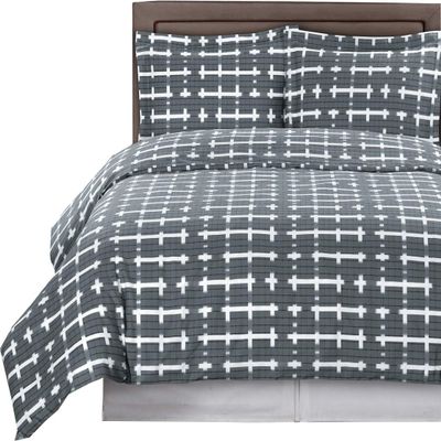 8PC Norwich Grey King Size Bed in a Bag- Medium Weight Down Alternative Comforter (Duvet Insert) with Cotton Duvet Cover Set and Bed Sheets