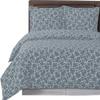 8PC Eva Grey Full Size Bed in a Bag- Medium Weight Down Alternative Comforter (Duvet Insert) with Cotton Duvet Cover Set and Bed Sheets view 1