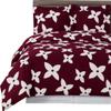 8PC Desiree Burgundy Cal-King Size Bed in a Bag- Medium Weight Down Alternative Comforter (Duvet Insert) with Cotton Duvet Cover Set and Bed Sheets view 1