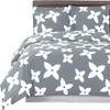 8PC Desiree Grey Cal-King Size Bed in a Bag- Medium Weight Down Alternative Comforter (Duvet Insert) with Cotton Duvet Cover Set and Bed Sheets view 1