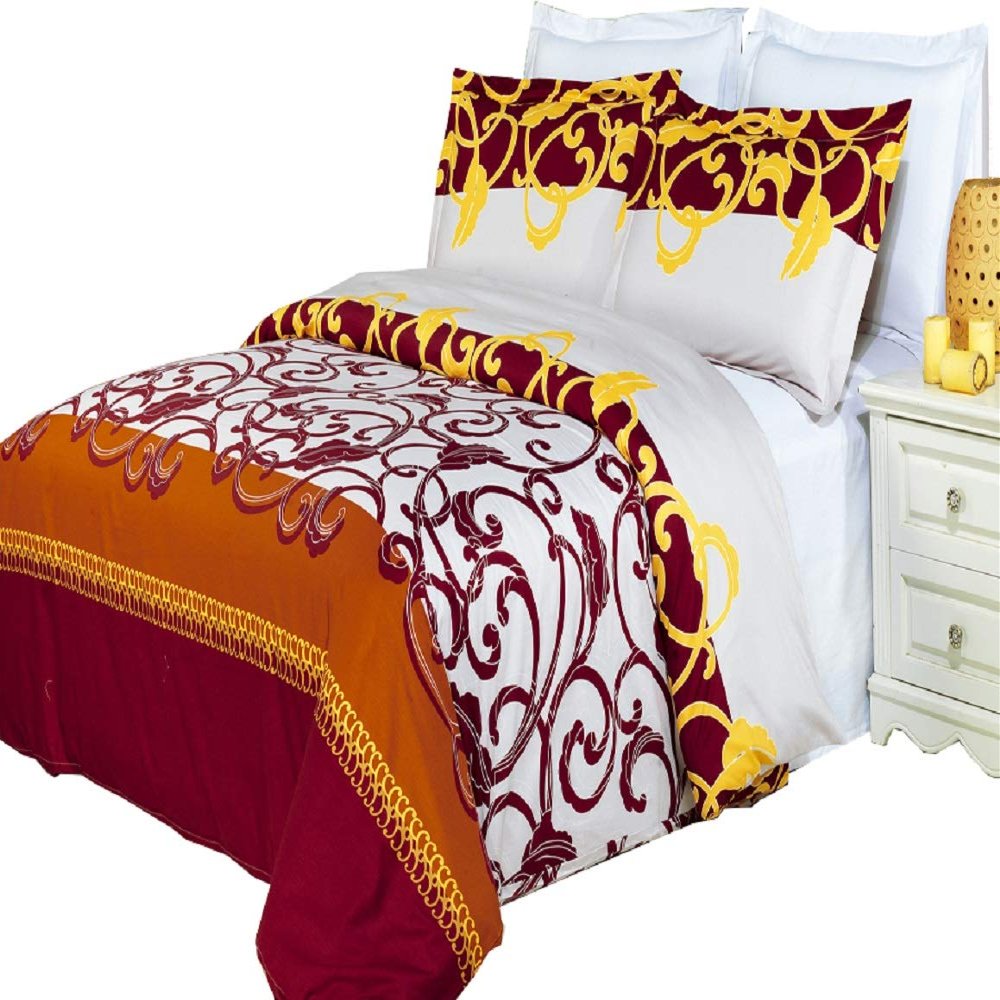 8PC Mission Cal-King Size Bed in a Bag- Medium Weight Down Alternative Comforter (Duvet Insert) with Cotton Duvet Cover Set and Bed Sheets