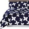 8PC Desiree Navy Cal-King Size Bed in a Bag- Medium Weight Down Alternative Comforter (Duvet Insert) with Cotton Duvet Cover Set and Bed Sheets view 1