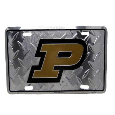 AES Perdue Boilermakers P Football Diamond Deck 6"x12" Aluminum License Plate Tag