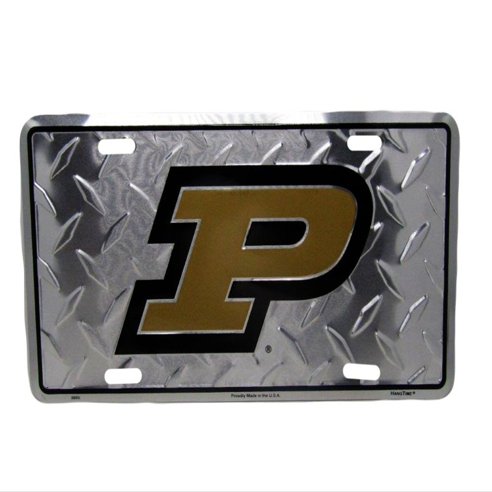 AES Perdue Boilermakers P Football Diamond Deck 6"x12" Aluminum License Plate Tag