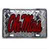 OLE Miss Mississippi Rebels Football Diamond 6"x12" Aluminum License Plate Tag view 1