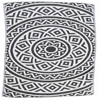 Bersuse 100% Cotton Venice Turkish Towel Beach Towel Bath Towel Dual Layer Peshtemal Beach Blanket Beach Essentials - 39x71 Inches, Black (Set of 6)