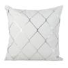 SARO LIFESTYLE Metallic Diamond Design Pillow, 18" x 18", Silver view 1