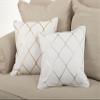 SARO LIFESTYLE Metallic Diamond Design Pillow, 18" x 18", Silver view 3