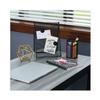 Universal UNV20019 4.13 in. Diameter x 6 in. Height 3-Compartment Metal Mesh Pencil Cup - Black view 4