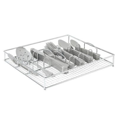 Gibson Home South Bay 65-Piece Stainless Steel Flatware Utensil Set with Wire Caddy  Silverware Service for 12 Plus Hostess Serving Pieces