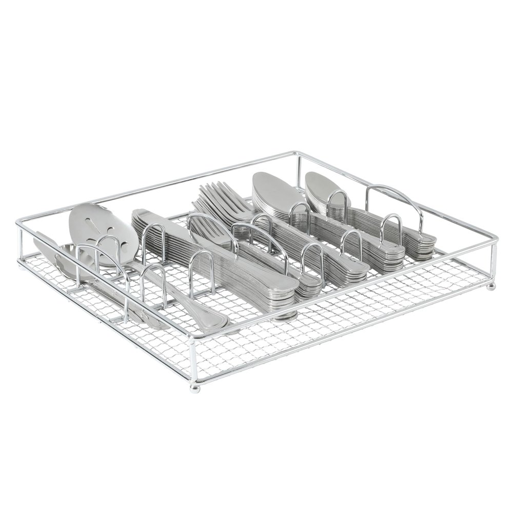 Gibson Home South Bay 65-Piece Stainless Steel Flatware Utensil Set with Wire Caddy  Silverware Service for 12 Plus Hostess Serving Pieces