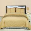8pcs Queen Size Bed in a Bag Embroidered Lakewood Soft Khaki, Bronze & Taupe Duvet Set Including Cotton 3pcs Duvet Cover Set+ 4pcs Queen Sheet Set+ 1pc Full/Queen Down Alternative Comforter view 1