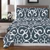 8PC Victoria Grey Full Size Bed in a Bag- Medium Weight Down Alternative Comforter (Duvet Insert) with Cotton Duvet Cover Set and Bed Sheets view 1
