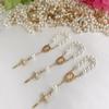 25 Gold Plated Mini Rosary for Baptism Favors in ivory color Faux pearls, recuerdos de bautizo tono Beige, christening guest gifts off white tone , communion memento, wedding mini rosaries view 2