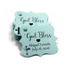 Baptism Tags - Small Personalized God Bless Favor Tags (Set of 20) (Blue) view 1