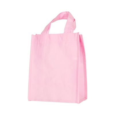 NuFazes 8" x 10" Mini Shopping Reuseable Gift Tote Bag - Pink (5 Pack)