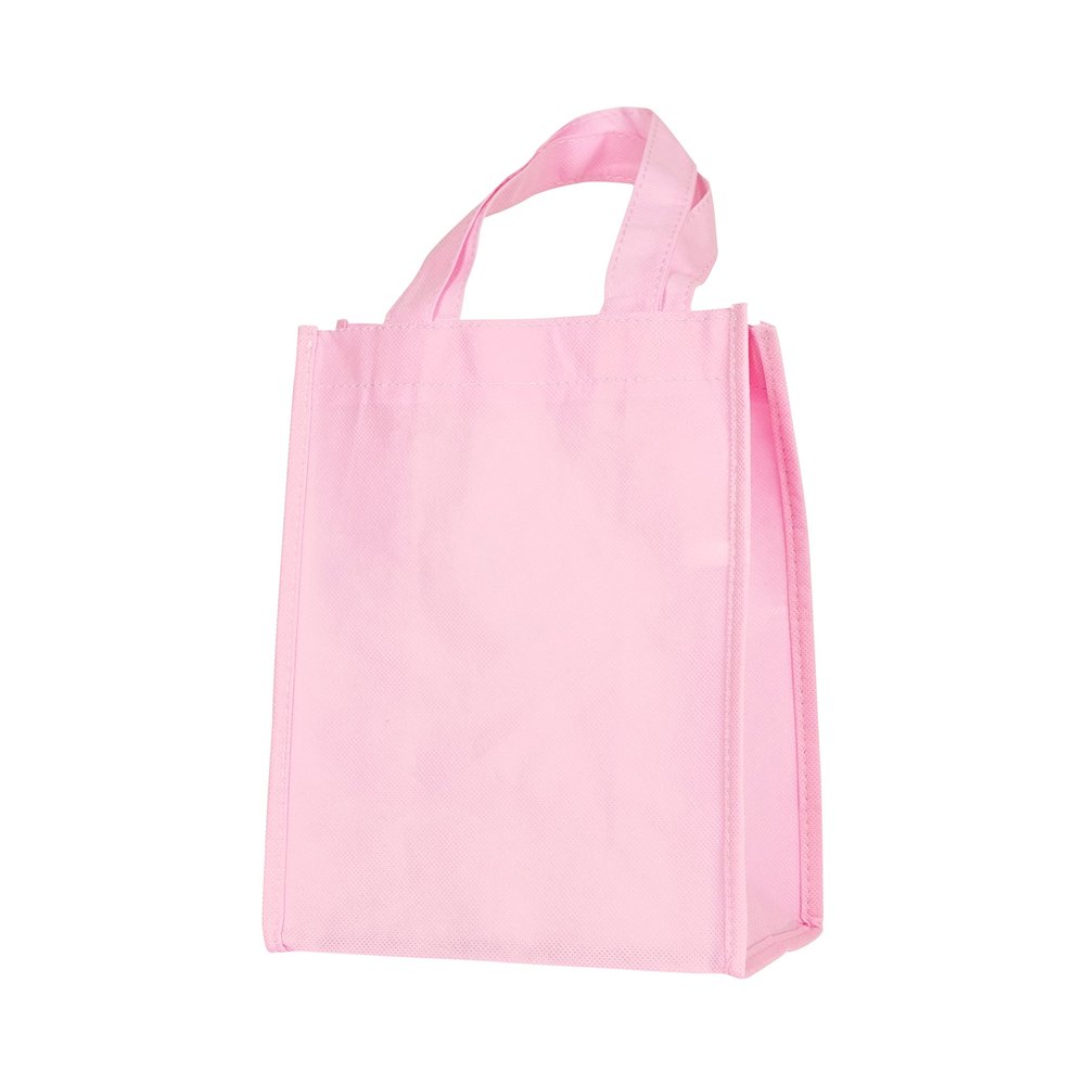 NuFazes 8" x 10" Mini Shopping Reuseable Gift Tote Bag - Pink (5 Pack)