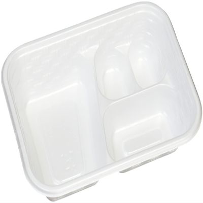 Chuo Kagaku Disposable Containers, Made in Japan, CF Layered Bento Okazu, 50 Pieces, Size: Approx. 7.2 x 5.2 x 1.5 inches (18.2 x 13.2 x 3.7 cm), White