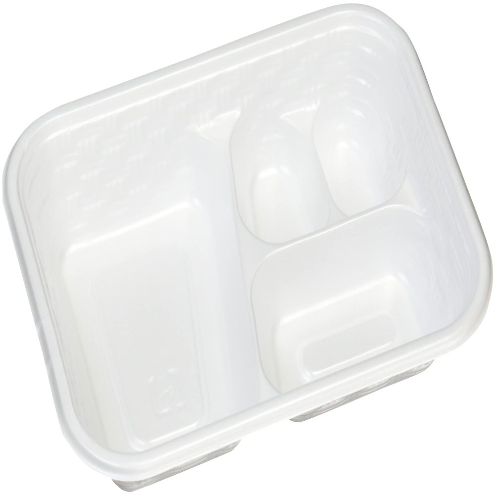 Chuo Kagaku Disposable Containers, Made in Japan, CF Layered Bento Okazu, 50 Pieces, Size: Approx. 7.2 x 5.2 x 1.5 inches (18.2 x 13.2 x 3.7 cm), White