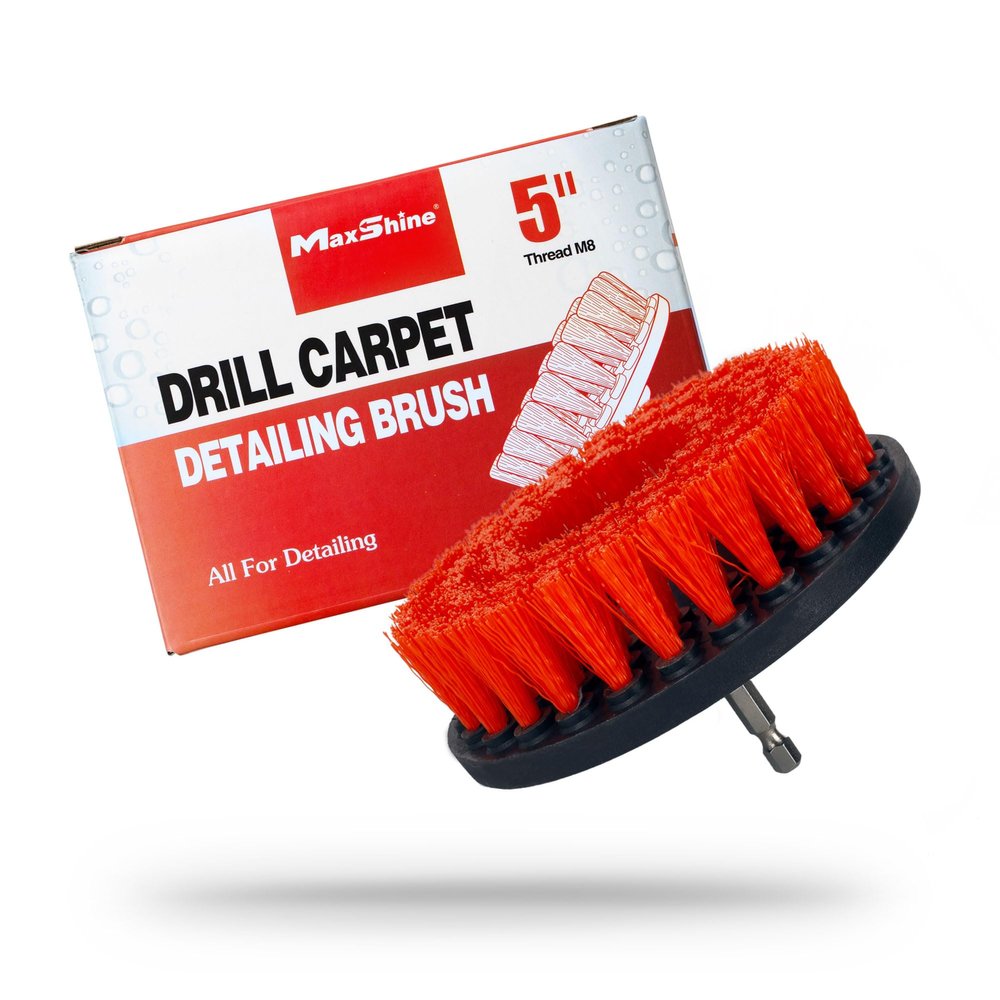 Maxshine 5" Universal M8 Medium-Duty Drill Brush for Upholstery & Carpet Power Scrubber Attachment for Car Detailing, Fabric & Home Cleaning Deep Cleaner Removes Stains & Grime