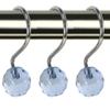 Daniel's Bath & Beyond 12 Piece Crystal Shower Hooks, Turquoise, 20" x 32"/20" x 20"/16" x 20" view 1