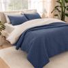 Bare Home Coverlet Set - Full/Queen - Lightweight Bed Decor - Comforter Alternative - All-Season Quilted Bedspread (Full/Queen, Dark Blue) view 1