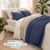 Bare Home Coverlet Set - Full/Queen - Lightweight Bed Decor - Comforter Alternative - All-Season Quilted Bedspread (Full/Queen, Dark Blue) view 3