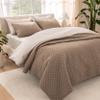 Bare Home Coverlet Set - Full/Queen - Lightweight Bed Decor - Comforter Alternative - All-Season Quilted Bedspread (Full/Queen, Taupe) view 1