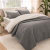 Bare Home Coverlet Set - Full/Queen - Lightweight Bed Decor - Comforter Alternative - All-Season Quilted Bedspread (Full/Queen, Grey) view 1