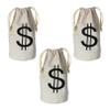 Beistle , 3 Piece $ Bags, 8.5" x 6.5", Off-white/Black view 1