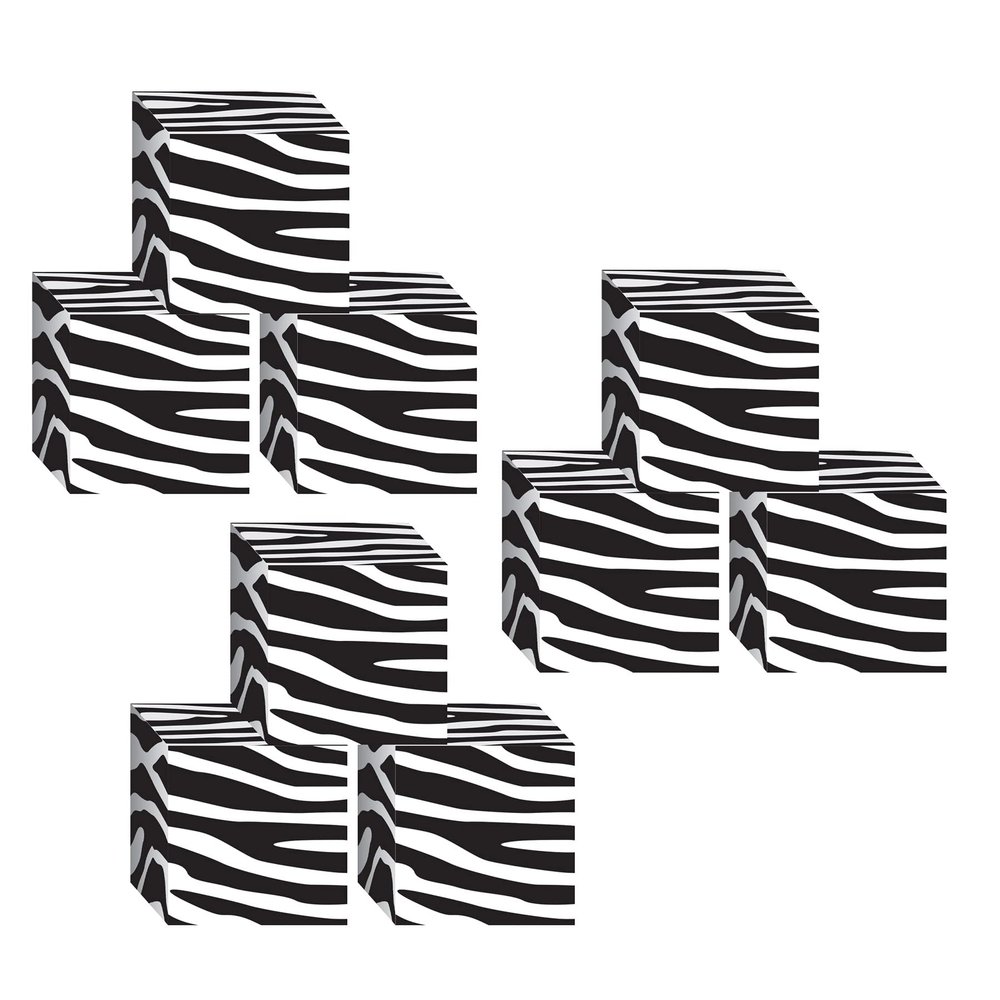 Beistle , 9 Piece Zebra Print Favor Boxes, 3.25" x 3.25"
