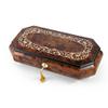 Handcrafted Cut - Corner Music Box with Arabesque Wood Inlay Design - Many Songs to Choose - Rock of Ages - Christian Version view 1