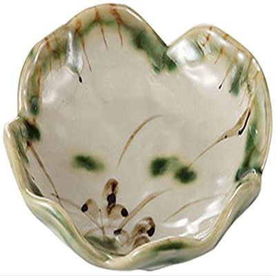 Set of 5 Oribe Flower Shaped 4.0 Plates, 4.3 x 1.5 inches (11 x 3.8 cm), 5.3 oz (150 g), Shokado
