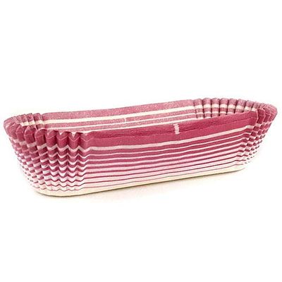 Novacart Oval Glassine Paper Condiment Candy Party Cup 4.25" x 1" Bottom, 1" High, Burgundy-Striped Exterior - Pack of 200