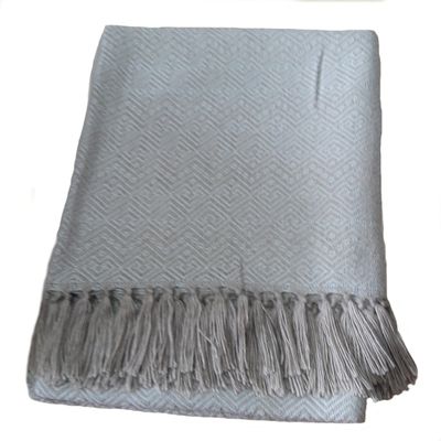 Alpakaandmore, Throw Blanket Peruvian Alpaca Wool 67 X 51.20 (170 X 130 Cm) (Grey)