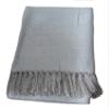 Alpakaandmore, Throw Blanket Peruvian Alpaca Wool 67 X 51.20 (170 X 130 Cm) (Grey) view 1