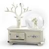 Ivory Wedding Couple Musical Snow Globe ATOP of A Silver Accented Commode - Many Songs to Choose - If You're Irish view 2