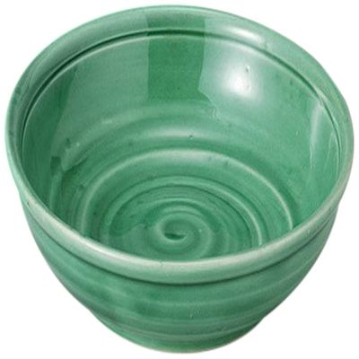 Set of 10 Green Glazed Tamawari, 4.1 x 1.2 inches (10.3 x 3 cm), 4.2 oz (120 g), Small Bowl, Restaurant, Ryokan, Japanese Tableware, Restaurant, Commercial Use,