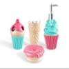 YangShiMoeed Bathroom Accessories Sets Organizer Complete with Milkshake Lotion/Soap Dispenser,Egg Tube Bath Cup/Tumbler,Donut Soap Dish,Cake Toothbrush Holder for Kids Bath Decor (Pink) view 1