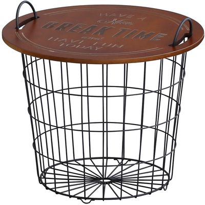 Abite ZR-501-BK Table Pannier Round Basket, Black