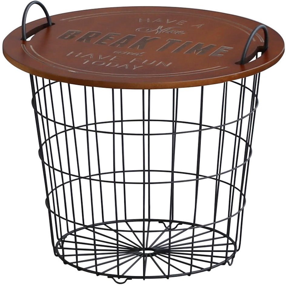 Abite ZR-501-BK Table Pannier Round Basket, Black