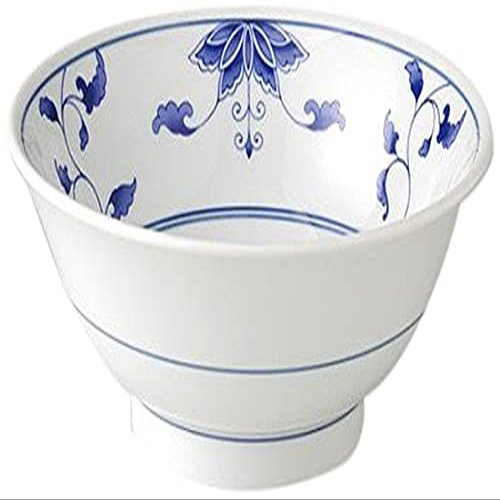  10-Piece Set Indigo Arabesque 63 High Bowl 7.3 x 3.1 inches (18.6 x 7.8 cm), 35.4 fl oz (950 cc), Chinese Open [Ramen Shop, Chinese Tableware, Asian Cuisine, Restaurant, Commercial Use]