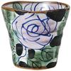  Set of 10, Black Dark Blue Roses, Free Cup, 3.6 x 3.1 inches (9.2 x 8 cm), 8.5 fl oz (240 cc), 6.5 oz (195 g), Shochu-Related view 1