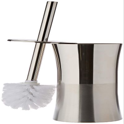 MSV 'Miami 140467 Toilet Garni Gym Holder Stainless Steel Rounded, Silver, 30 x 20 x 15 cm