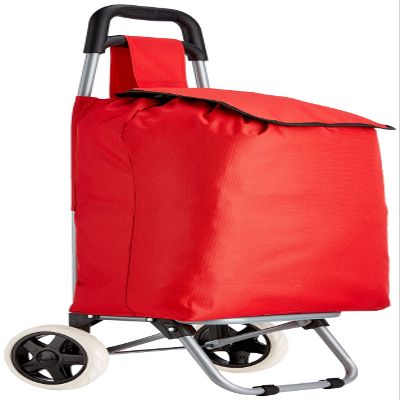MSV Shopping Trolley with 2 Wheels 91x35x29cm, Red, 91 x 35 x 29 cm