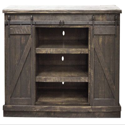 American Heartland MFG. Rustic 82" Provincial TV Stand, Rustic Driftwood