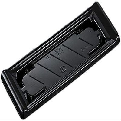 (Chuo Kagaku) Central Chemical CF Banquet Square Disposable Sashimi Containers, 6-1, Black-BK, Pack of 50, Size: Approx. 11.2 x 4.1 x 1.1 inches (28.3 x 10.3 x 2.8 cm)